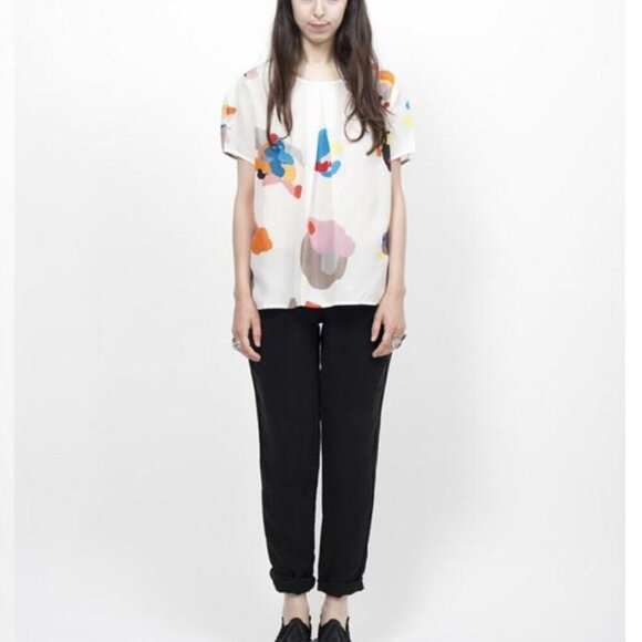 Objects without meaning Tops - Objects Without Meaning "Francie" Mike Mills Print. 100% Japanese Cupro Top.